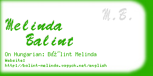 melinda balint business card